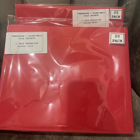 NEW - 45 PACK RED GLOBE-WEIS /PENDAFLEX - 2- INCH Expansion File Jackets/ Letter - Picture 2 of 8